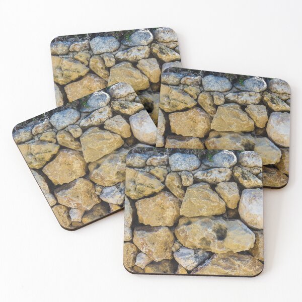 Item preview, Dry Stone Wall Made of Rough Limestone Rocks With Mediterranean Shrubbery on Top designed and sold by Nmallia.