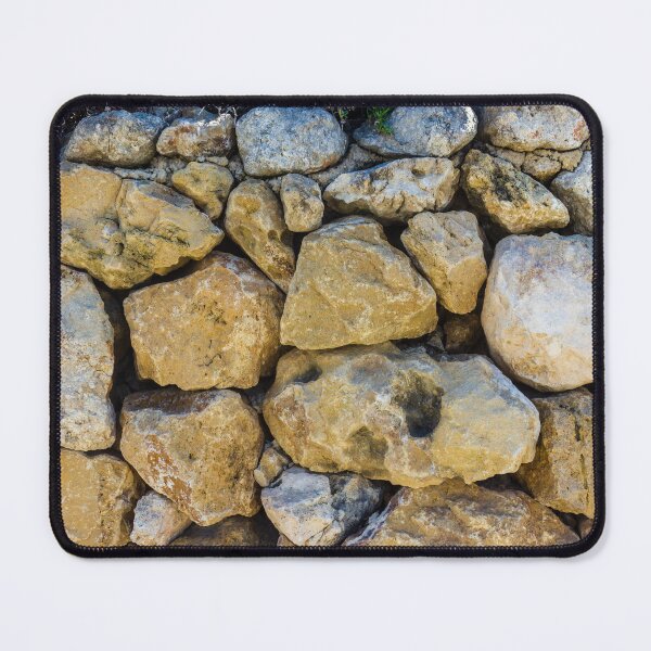 Item preview, Dry Stone Wall Made of Rough Limestone Rocks With Mediterranean Shrubbery on Top designed and sold by Nmallia.