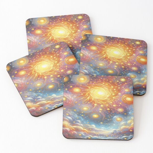 Item preview, Golden Cosmic Burst – Swirling Galaxy in Van Gogh Inspired Sky designed and sold by FotoworldEdel.