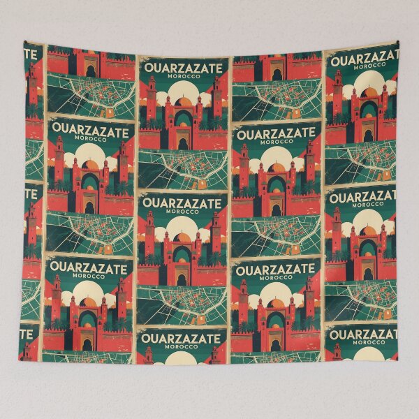 Item preview, Ouarzazate Morocco Retro Vintage Travel Design designed and sold by TravelersGems.