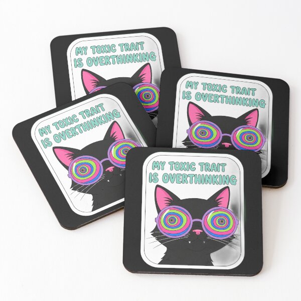 Item preview, Sarcastic Black Cat Mental Health Sticker Pack designed and sold by Cosmic Catnip Art.