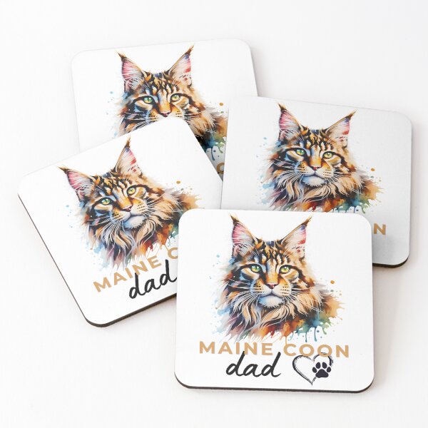 Item preview, Maine Coon Dad Watercolor Design – Colorful Fluffy Cat Lover Gift for Maine Coon Owners designed and sold by ArcticFoxStudio.
