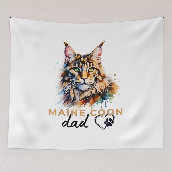 Item preview, Maine Coon Dad Watercolor Design – Colorful Fluffy Cat Lover Gift for Maine Coon Owners designed and sold by ArcticFoxStudio.
