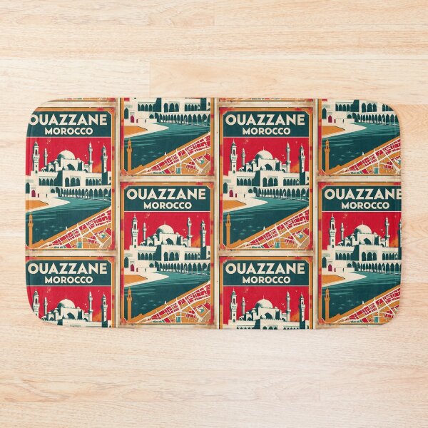 Item preview, Ouazzane Morocco Retro Vintage Travel Design designed and sold by TravelersGems.