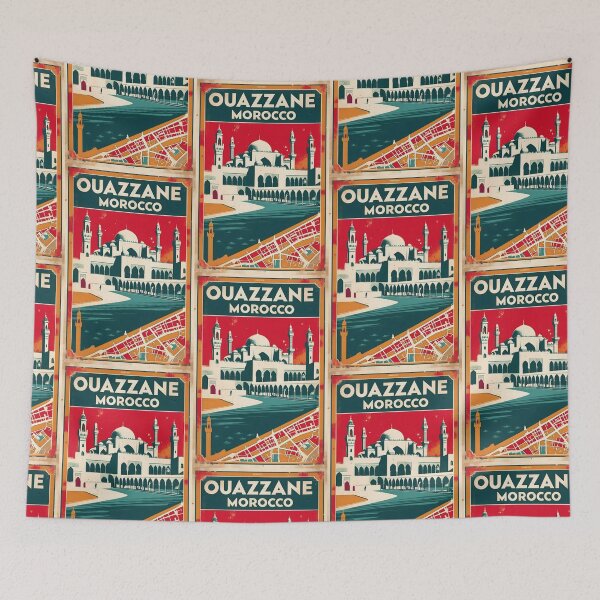 Item preview, Ouazzane Morocco Retro Vintage Travel Design designed and sold by TravelersGems.