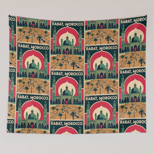 Item preview, Rabat Morocco Retro Vintage Travel Design designed and sold by TravelersGems.