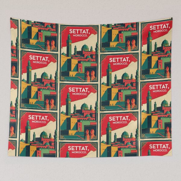 Artikelvorschau, Settat Morocco Retro Vintage Reisedesign entworfen und verkauft von TravelersGems.