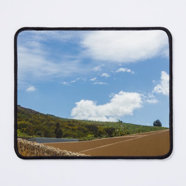 Item preview, Stone Wall and Terraced Hillside Under Bright Blue Sky With Fluffy White Clouds designed and sold by Nmallia.