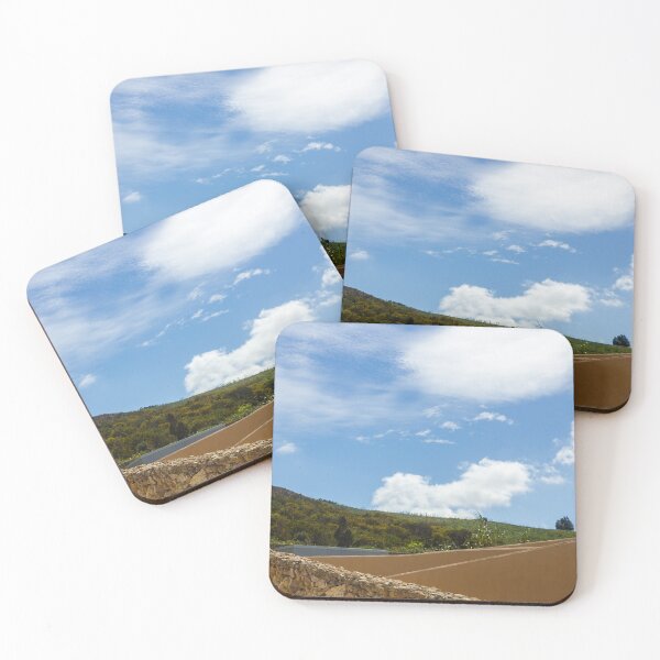 Item preview, Stone Wall and Terraced Hillside Under Bright Blue Sky With Fluffy White Clouds designed and sold by Nmallia.