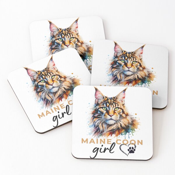 Item preview, Maine Coon Girl Watercolor Design – Colorful Fluffy Cat Lover Gift for Maine Coon Owners designed and sold by ArcticFoxStudio.