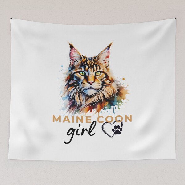 Item preview, Maine Coon Girl Watercolor Design – Colorful Fluffy Cat Lover Gift for Maine Coon Owners designed and sold by ArcticFoxStudio.