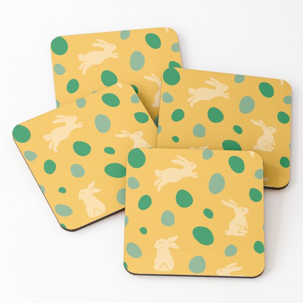 Item preview, Easter Eggs and Bunnies Pattern - High Spring Green and Sun Yellow designed and sold by Daniel Bevis Design.