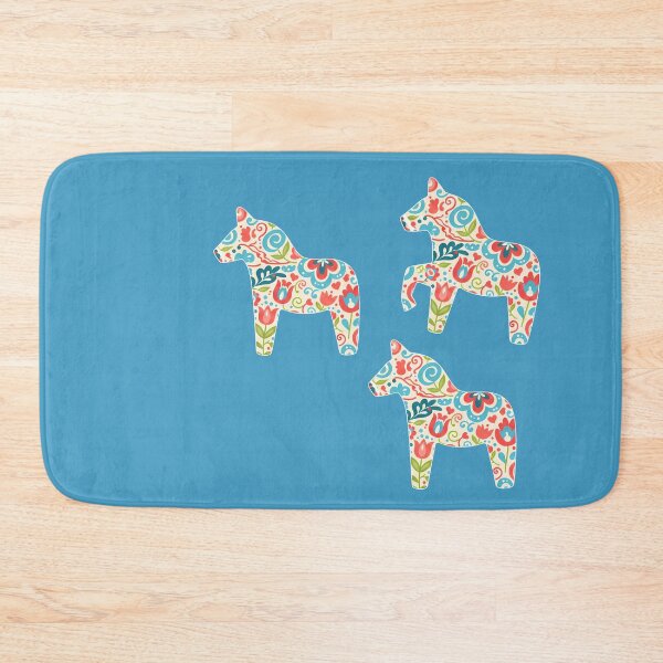 Item preview, Small Multicolour Dala Horses – Scandinavian Folk Art Fusion by heidiannemorris © designed and sold by FOLK ART FUSION by heidiannemorris.