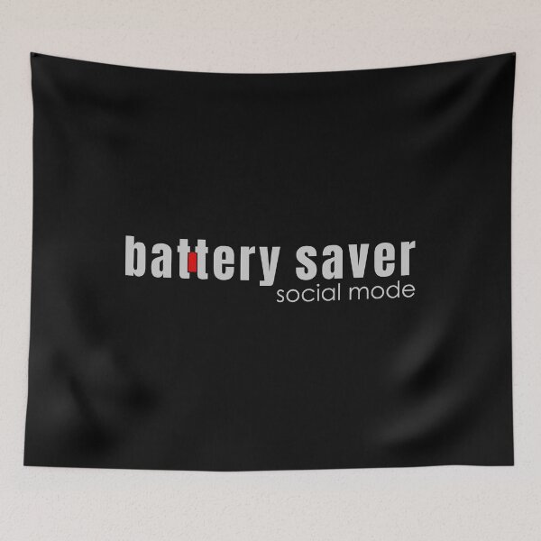Item preview, Battery Saver Social Mode Minimal Introvert Design | Low Social Energy Funny Quote designed and sold by PixelPlush.