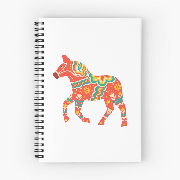 Item preview, Orange Swirl Dala Horse – Scandinavian Folk Art Fusion by heidiannemorris © designed and sold by FOLK ART FUSION.