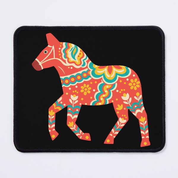 Item preview, Orange Swirl Dala Horse – Scandinavian Folk Art Fusion by heidiannemorris © designed and sold by FOLK ART FUSION by heidiannemorris.