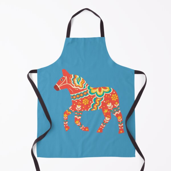 Item preview, Orange Swirl Dala Horse – Scandinavian Folk Art Fusion by heidiannemorris © designed and sold by FOLK ART FUSION by heidiannemorris.