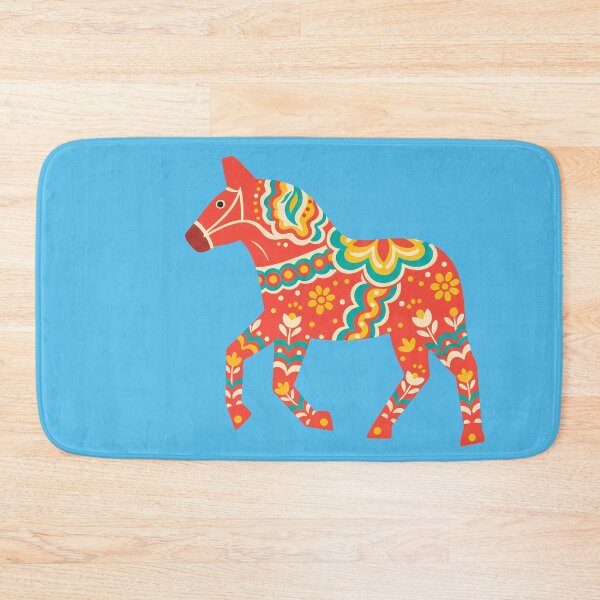 Item preview, Orange Swirl Dala Horse – Scandinavian Folk Art Fusion by heidiannemorris © designed and sold by FOLK ART FUSION by heidiannemorris.