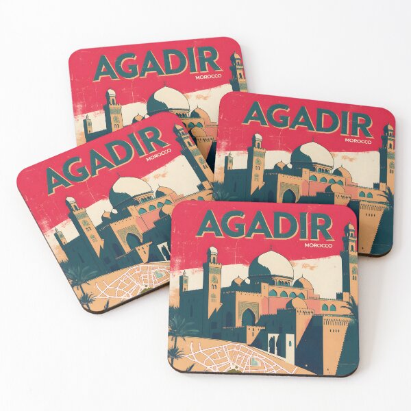 Item preview, Agadir Morocco Retro Vintage Travel Design designed and sold by TravelersGems.