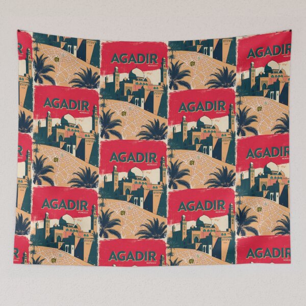 Item preview, Agadir Morocco Retro Vintage Travel Design designed and sold by TravelersGems.