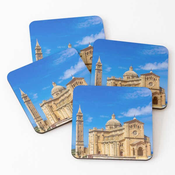 Item preview, Sunny Mediterranean Stone Cathedral With Dome and Bell Tower Over Coastal Landscape designed and sold by Nmallia.