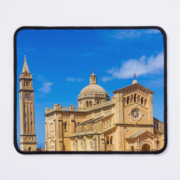 Item preview, Sunny Mediterranean Stone Cathedral With Dome and Bell Tower Over Coastal Landscape designed and sold by Nmallia.