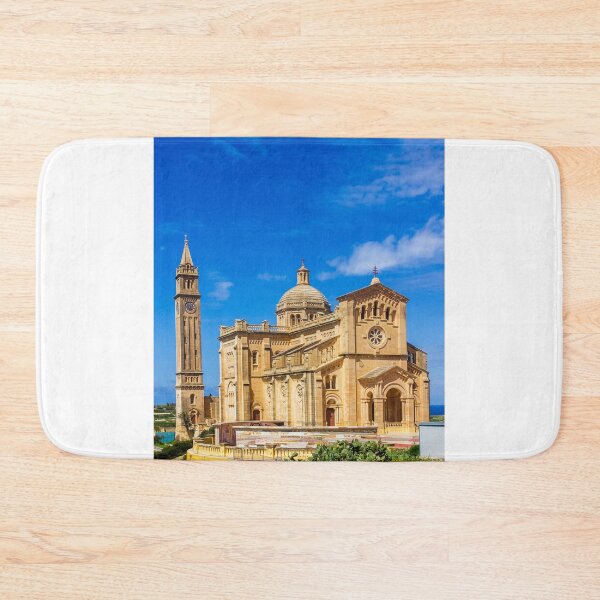 Item preview, Sunny Mediterranean Stone Cathedral With Dome and Bell Tower Over Coastal Landscape designed and sold by Nmallia.