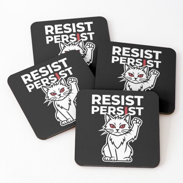 Item preview, Resist Persist Cat – Rebellious Raised Fist Minimalist Design designed and sold by ViviArtix.