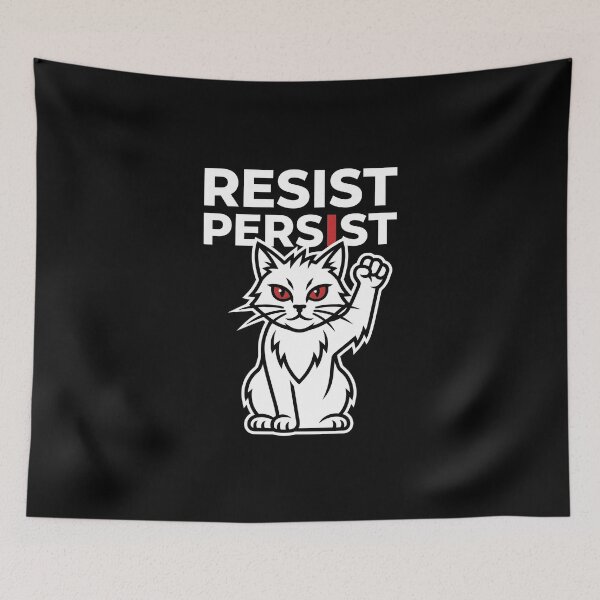 Item preview, Resist Persist Cat – Rebellious Raised Fist Minimalist Design designed and sold by ViviArtix.