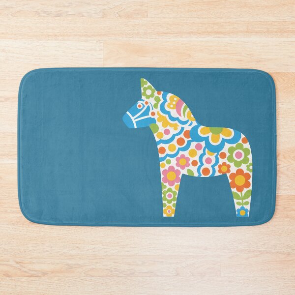 Item preview, Floral Daisy Dala Horse – Scandinavian Folk Art Fusion by heidiannemorris © designed and sold by FOLK ART FUSION by heidiannemorris.