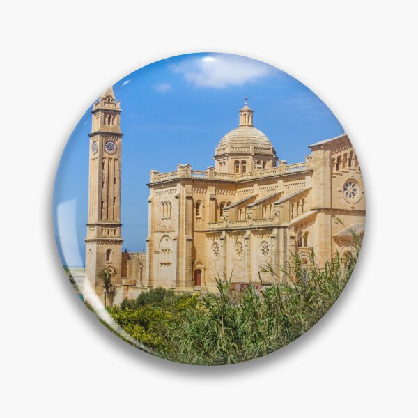 Item preview, Sunny Mediterranean Stone Cathedral With Dome and Bell Tower Over Coastal Landscape designed and sold by Nmallia.