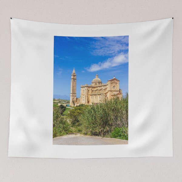 Item preview, Sunny Mediterranean Stone Cathedral With Dome and Bell Tower Over Coastal Landscape designed and sold by Nmallia.