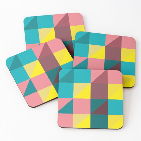 Item preview, Geometric colourful warm colours pattern with yellows and turquises designed and sold by korasi.