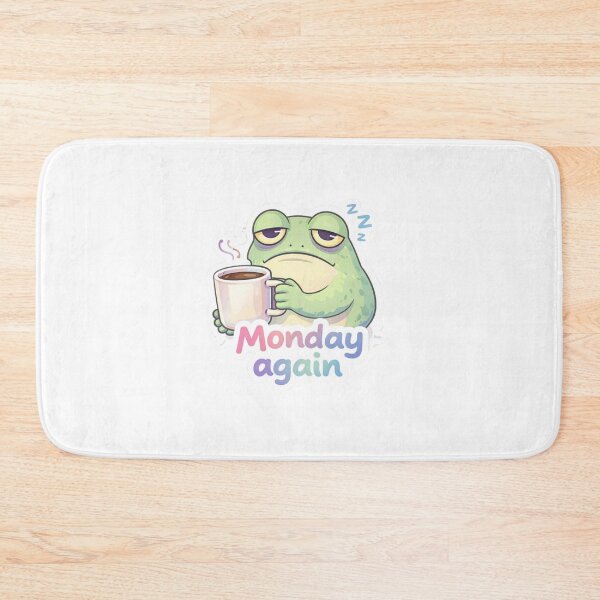 Item preview, Funny Monday Again Frog Sticker – Sleepy Coffee Mood Cute Meme designed and sold by Dasts Cart.