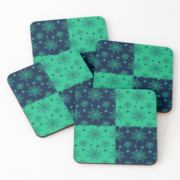 Item preview, Dark blue and forest green interchange web pattern designed and sold by serenebookworm.