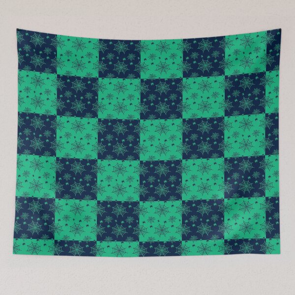 Item preview, Dark blue and forest green interchange web pattern designed and sold by serenebookworm.