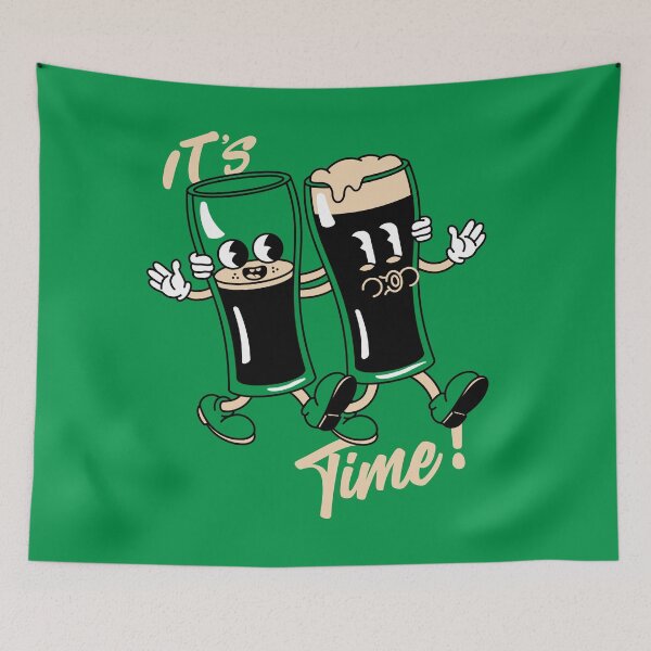 Item preview, Funny St Patrick’s Day Beer Cartoon – It’s Drinking Time designed and sold by therocketman.