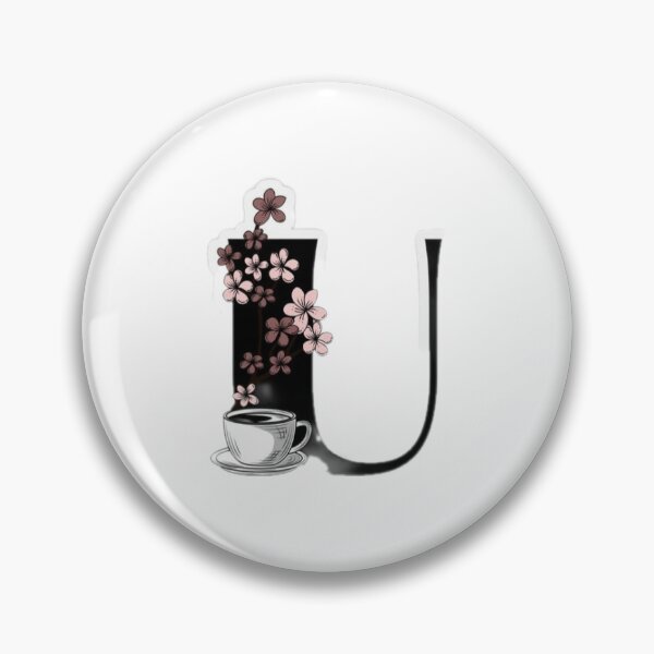 Item preview, Floral Letter U Coffee Design | Personalized Initial U Gift | Aesthetic Botanical Alphabet for Girls & Coffee Lovers designed and sold by PixelVibe Art.