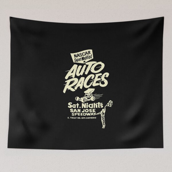 Item preview, Vintage Super Modified Auto Races, San Jose Speedway - old white print designed and sold by retropetrol.