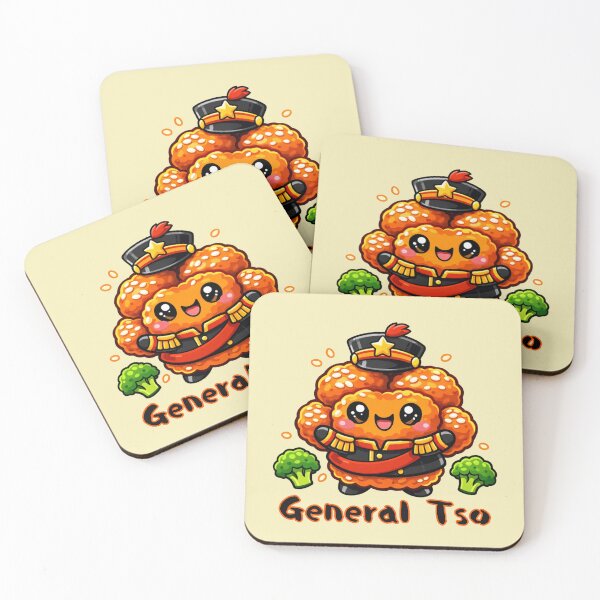 Item preview,  Kawaii General Tso Chicken Cute Food Mascot – Funny Asian Food Cartoon Sticker designed and sold by SimplyJasper.