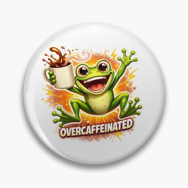 Item preview, Overcaffeinated Frog - Funny Coffee Lover Design designed and sold by AureliasDesignStudio.