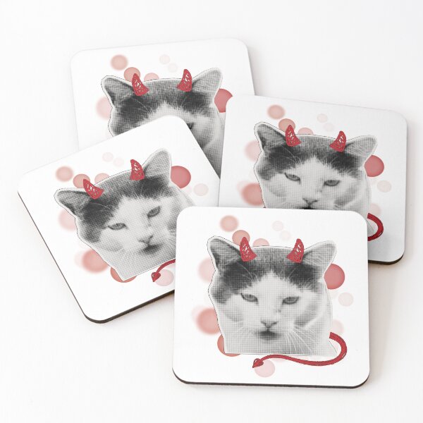 Item preview, Cat with Horns and a Devil Tail - Animal Illustration designed and sold by iamKRUK.