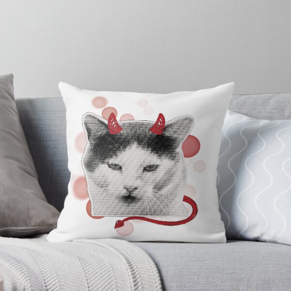 Item preview, Cat with Horns and a Devil Tail - Animal Illustration designed and sold by iamKRUK.