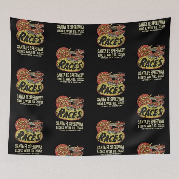 Item preview, Stock Car races - Santa Fe Speedway, Willow Springs. Worn, aged print. designed and sold by retropetrol.