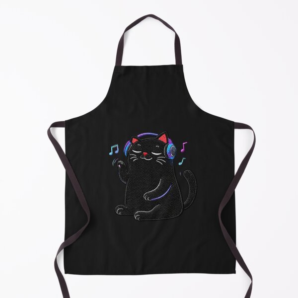 Item preview, Music vibe black cat design chill aesthetic headphones meme relaxing designed and sold by ColorSplash123.