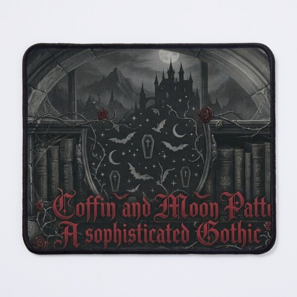 Item preview, Haunted Library Coffin and Moon Gothic Pattern designed and sold by LIVE_FREE.