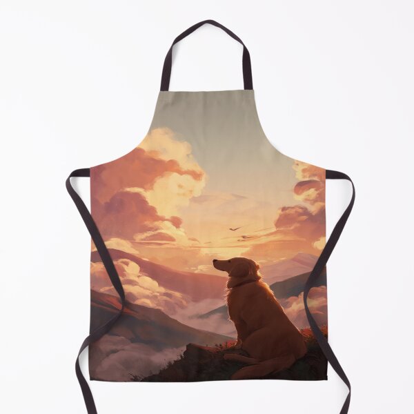 Item preview, Golden Dog and Mountains designed and sold by NicolasGlowArt.