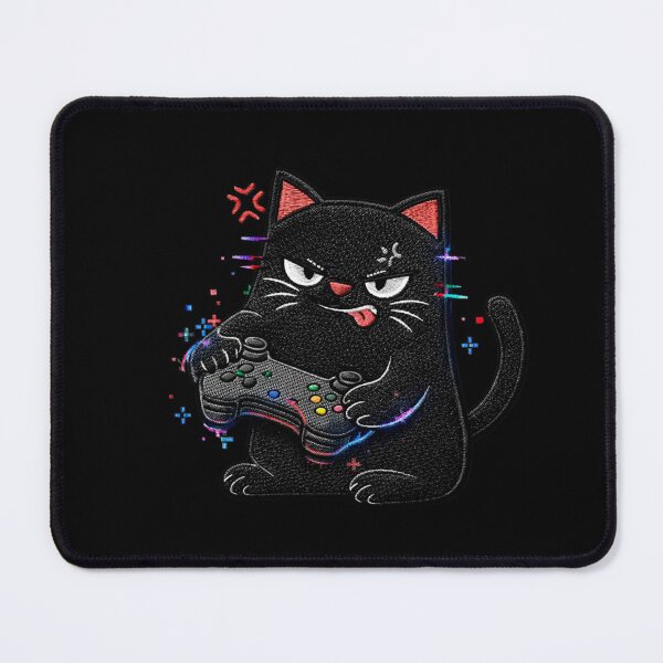 Item preview, Gaming rage black cat design funny gamer frustration meme aesthetic designed and sold by ColorSplash123.