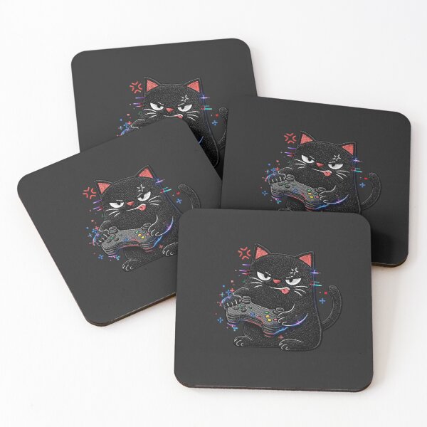 Item preview, Gaming rage black cat design funny gamer frustration meme aesthetic designed and sold by ColorSplash123.