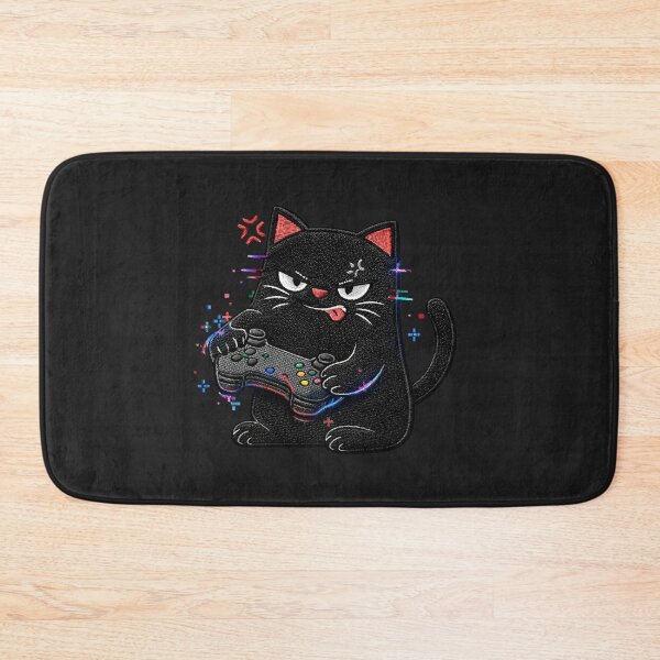 Item preview, Gaming rage black cat design funny gamer frustration meme aesthetic designed and sold by ColorSplash123.